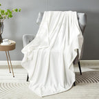 DREAMNINE Oversized Soft Fuzzy Fleece Throw Blanket Twin Size 60" x 80", Decorative Large Solid Lightweight Velvet Bed Blankets,Big Cute Cozy Accent Shaggy Microfiber Flannel Blanket for Bedroom,White
