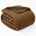 Topcee Knitted Weighted Blanket - 50"x60" 5lbs Cooling Chunky Knit Heavy Blanket for Adults Cable Yarn Knit Decorative No Beads Soft, Cozy and Cooling Weighted Throw Blankets Machine Washable