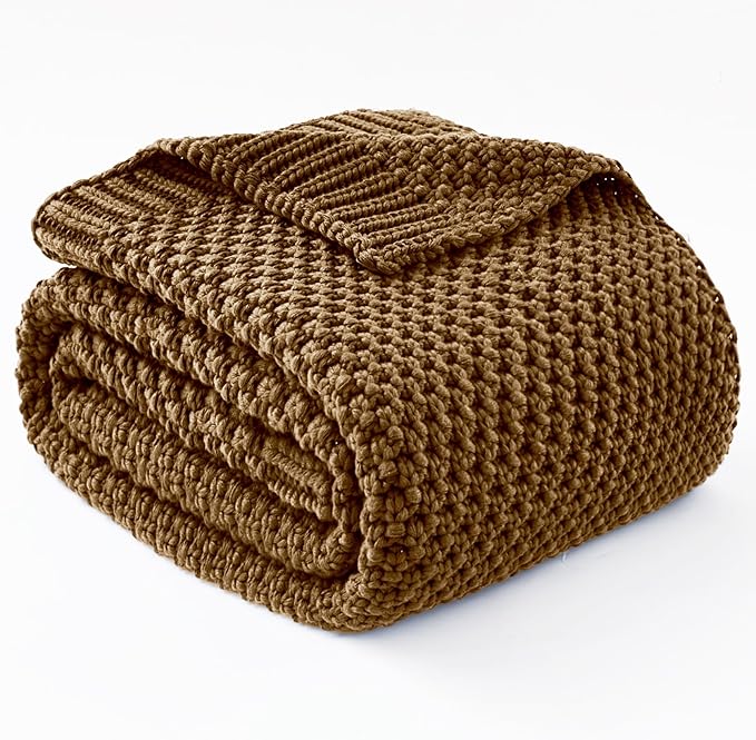 Topcee Knitted Weighted Blanket - 48"x72" 15lbs Cooling Chunky Knit Heavy Blanket for Adults Cable Yarn Knit Decorative No Beads Soft, Cozy and Cooling Weighted Throw Blankets Machine Washable