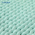 YnM Cooling Weighted Blanket, Handmade Chunky Yarn Knitted Design, Temperature Regulating and Breathable, Machine Washable Throw for Sleep or Home Decor (Menthe Green, 60x80 Inch, 20lbs)