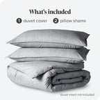 Bare Home Bedding Duvet Cover Oversized Queen Size - Premium 1800 Super Soft Collection - Lightweight, Duvet Cover - Soft Textured (Oversized Queen, Heathered Charcoal)