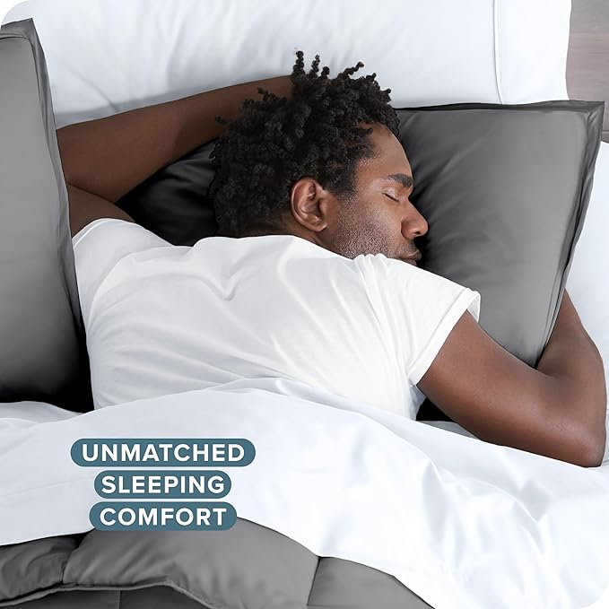 Bare Home Bedding Duvet Cover Oversized Queen Size - Premium 1800 Super Soft Collection - Lightweight, Cooling Duvet Cover - Soft Breathable Bedding (Oversized Queen, Grey)