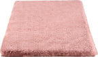 Home-Complete Faux Fur Bath Mat – 21x34-Inch Nonslip Jacquard Faux Fur Washable Rug for Bathroom or Kitchen, Mauve