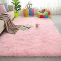 Amdrebio Pink Bedroom Rug 3x5 for Girls Room, Fluffy Plush Bedside Area Rugs for Kids Room Decor Aesthetic, Small Cute Indoor Floor Carpet, Fuzzy Shaggy Throw Rug for Preppy Dorm, Nursery, Playroom
