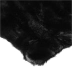 Lith Home African Decor for Home/Faux Rabbit Fur Area Rug Throw/Client Call It Impactful Gift - Soft Plush Luxurious Nursery, Living and Bedroom Floor, Chair Couch Sofa Bed Cover- 6x6 ft (Black)