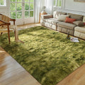 Softlife Area Rug for Living Room, Fluffy Shag Plush 5x8 Green Rugs for Bedroom Girls Kids, Shaggy Soft Fuzzy Tie Dyed Large Carpet for Dorm Bedside Ultra Cozy Non-Slip Indoor Decor