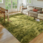 Softlife Area Rug for Living Room, Fluffy Shag Plush 6x9 Green Rugs for Bedroom Girls Kids, Shaggy Soft Fuzzy Tie Dyed Large Carpet for Dorm Bedside Ultra Cozy Non-Slip Indoor Decor