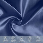Elegant Comfort 4-Pack Cooling Viscose Satin Pillowcase Set with Hidden Zipper Closure, Silky Smooth for Hair and Skin Care-Beautiful Gift Box-4-Piece Satin Pillowcase Set, Standard/Queen, Navy Blue