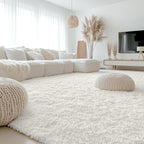 OLANLY 8x12 Machine Washable Large Area Rugs for Living Room, Bedroom, Soft Fluffy Shaggy Bedside Rug, Indoor Floor Carpet for Kids Girls and Boys, Dorms, Nursery, Home Decor Aesthetic, Ivory