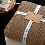 PHF Ultra Soft Waffle Weave Throw Blanket 50"x 60"- Washed Lightweight Breathable Cozy Woven Blanket for Bed - Aesthetic Decor for Couch Bedding Sofa Home Car - Mocha