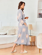 Ekouaer Women's Robe Long Waffle Knit Bathrobe Lightweight Soft Kimono Robes Loungewear S-XXL