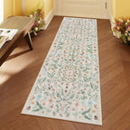 Lahome Chloe Insect Botanical Bathroom Runner Rugs Non Slip Washable,Carpet Runners for Hallways 6ft,Floral Kitchen Runner Rugs Non Skid,Soft Indoor Runners for Entryway Laundry Bedroom(Beige,2x6)