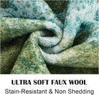 Area Rug 5x7 Washable Rugs Green Abstract Area Rug Soft Non-Slip Non-Shedding Faux Wool Stain Resistant Floor Carpets for Living Room Bedroom Dining Room Kids Room Home Office Farmhouse