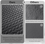 IR Imperial Rooms Twin Quilt Bedding Set Size (68” x 86”) + 1 Pillow Shams (20” x 26” + 2”) - 2 Pcs All Season Lightweight Reversible Microfiber Coverlet Embossed Quilt Bedspread (Charcoal)