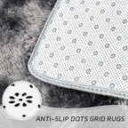 duduta Grey Plush Rugs for Bedroom 4x6 ft, Gray Fluffy Carpet for Living Room, Shag Rug for Kids Room Dorm Nursery Playroom