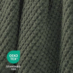 Waffle Knit Blanket Twin Size, Luxury Cozy Chunky Knit Twin Blanket for Couch, 60 x 80 Inch Thick Ultra-Soft Feather Yarn Knitted Blankets for Sofa, Bed, Home Decor - Sage