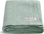 meowcards Muslin Swaddle Blankets for Baby, Unisex Baby Boys Girls Essentials, Large 47 x 47 inches, Boho Receiving Blankets Newborn Registry Must Haves (Sage, Simple)