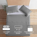 IR Imperial Rooms 8 Pack California King Quilt Bedding Set (118"x106") - Bulk Wholesale for Hotels, Guest Bedroom & Airbnbs - Lightweight Microfiber Reversible Embossed Quilts Bedspread (Grey)