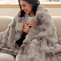 Bedsure GentleSoft Tie-dye Brown Fluffy Fuzzy Throw Blanket, Soft Cozy Fleece Faux Fur Blanket for Couch, Brown Room Decor Minky Velvet Bed Cover, Thick Warm Plush Women Men Birthday Gifts