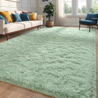 Sage Green Area Rug 6x9 Large Rugs for Living Room Bedroom, Fluffy Cute Rug Modern Carpets for Kids Room, Non-Skid Rectangular Indoor Rug for Girls Boys Playroom Nursery Room Home Decor