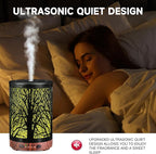 Essential Oil Diffuser & Essential Oils Set, Aromatherapy Diffuser with 7 LED Colors, 6 Oils Gift Pack (Clean Home, Peppermint, Blossom Soapy, Soft Powder, Fresh Cotton, Fresh Linen)