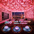 One Fire Ocean Light Projector,15 White Noises & Bluetooth Ambient Lighting, 360° Full Coverage Ceiling Projector Ocean Lamp, Remote Timer Galaxy Lamp for Bedroom Decor, Mood Lighting Gifts