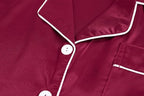 Hupohoi Unisex Girls Boys Kids Pajama Sets Button Down Satin Sleepwear Nighty 3PCS Silky Lounge Sets Nightwear