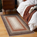 RUGSREAL Entryway Area Rug 2x3 Small Machine Washable Bedroom Rug Non Slip Bathroom Mat Stain Resistant Kitchen Rug Farmhouse Carpet Modern Rustic Area Rug for Living Room Dining Room, Brown/Rust