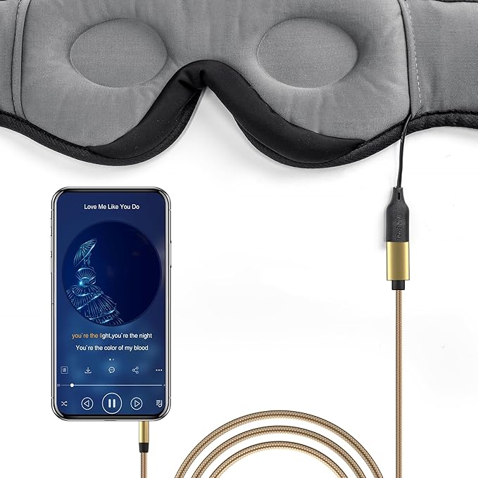 3D Sleep Mask With Bluetooth 5.4 Headphones, Wireless Sleep Headphones with Ultra-Thin HD Stereo Speakers for Side Sleepers, Eye Mask for Blackout & Noise Cancelling, Cool Gifts for Christmas Birthday