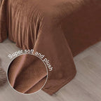 Exclusivo Mezcla Fleece Blankets Queen Size for Bed, Super Soft and Warm, All Season, Cozy, Plush, Lightweight, 90x90 Inches, Brown