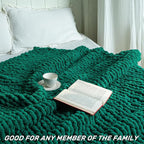 Chunky Knit Blanket - Luxury Soft Cozy 50 * 60 Throw Blanket,100% Woven Blanket Rope Knot Throw Blanket for Couch, Sofa, Home Decor, Gift - Machine Washable (Blackish Green, 50 * 60)