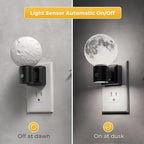 L LOHAS LED Night Lights Plug Into Wall, Plug in Night Light with Light Sensor, 0-100LM Brightness Adjustable, 3D Printing LED Moon Light for Bedroom Birthday Gifts