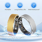 Smart Health Ring, Featuring Stress and Sleep Monitoring Functions, Compatible with iOS and Android,Waterproof Fitness Tracker for Women & Men, No Subscription Fee. (Rose Gold, 7)