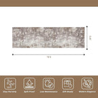 2x7 Washable Kitchen Runner Rug – Non-Slip Soft Carpet for Bathroom Hallway Hall Bedroom – Modern Abstract Neutral Low-Pile Thin Indoor Area Rug with Rubber Backing (Brown Beige,2x7)