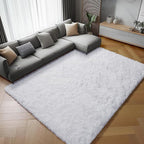 ONASAR White Rugs for Living Room 5x8, Fluffy Shaggy Area Rug for Bedroom, Ultra Soft Plush Large Floor Carpets for Baby Kids Girls Boys Teen Playroom Dorm Nursery Bedside Home Office Decor