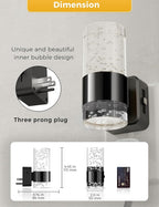 L LOHAS LED Night Light,Dimmable Night Lights Plug into Wall, Acrylic Nightlights with 0-100 LM Adjustable Brightness, 5000K Plug in Night Light with Dusk to Dawn Sensor, for Bathroom Hallway