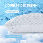 EGOHOME Cooling Shredded Memory Foam Pillows for Hot Sleepers, Adjustable Bed Pillows for Side, Back or Stomach Sleepers, Neck Pillows for Sleeping, Queen Pillow with Removable Cover(1PC)