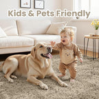 8x10 Area Rugs for Living Room Rug: Soft Fluffy Shag Gray Camel Rugs for Bedroom, Non-Slip Large Fuzzy Plush Rug Indoor Floor Carpet for Nursery Kids Boys Girl Room, Dorms, Playroom, Modern Home Decor