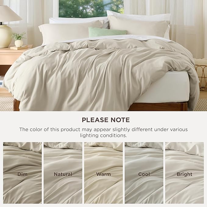 Bedsure Duvet Cover King Size - Soft Double Brushed Bedding Set for Kids & Adults, Zipper Closure, 3 Pieces, Includes 1 Duvet Cover (104"x90") & 2 Pillow Shams, NO Comforter, Linen