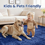 5x8 Area Rugs for Living Room: Soft Fluffy Shag Blue Rugs for Bedroom, Non Slip Large Fuzzy Plush Rug Indoor Floor Carpet for Nursery Kids Boys Girls Room, Dorms, Playroom, Modern Home Decor