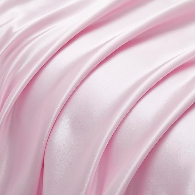 Pink Satin Pillowcases Body Pillow for Hair and Skin,Pink Body Pillow Silk Pillowcase with Envelope Closure Princess Room Decoration