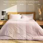 Bare Home 100% Organic Cotton King Duvet Cover Set - Crisp Percale Weave - Lightweight & Breathable - Cooling Duvet Cover Set (King, Dusty Pink)