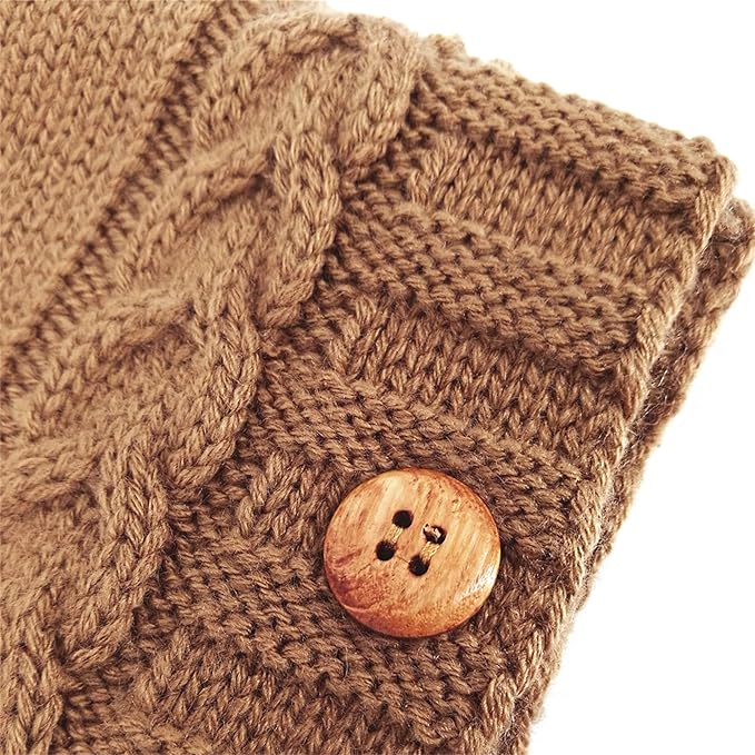 XMWEALTHY Newborn Baby Wrap Swaddle Blanket Knit Sleeping Bag Receiving Blankets Stroller Wrap for Baby Coffee 0-6 Month