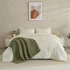 Soft Knitted Throw Blanket - 50x60 Inch Cozy & Lightweight All-Season Blanket, Wrinkle-Resistant Polyester for Couch, Bed, Sofa, Reading Nook (Green)