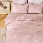 BEDELITE Blush Pink King Size Comforter Set - 3 Pieces Boho Tufted Jacquard Bedding Comforter Sets, Lightweight Soft & Warm King Bedding Set with 2 Pillowcases for All Season