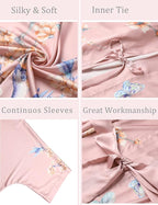 Aensso Long Soft Lightweight Silky Kimonos Robes for Women, Luxury Japanese Floral Womens Kimono Robe