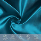 Elegant Comfort 2-Pack Cooling Viscose Satin Pillowcase Set with Hidden Zipper Closure, Silky Smooth for Best Hair and Skin Care-Beautiful Gift Box-2-Piece Satin Pillowcase Set, King, Turquoise