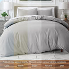 Bare Home Bedding Duvet Cover King Size - Premium 1800 Super Soft Collection - Lightweight, Cooling - Soft Breathable Bedding Duvet Cover (King, Light Grey)