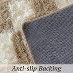 8x10 Area Rugs for Living Room Bedroom, Soft Fluffy Shaggy Bedside Rug, Indoor Floor Carpet for Kids Playroom, Dorms, Nursery Rooms, Home Decor (Camel & White 8'x10')