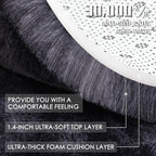 OLANLY Deep Grey Tie-dye Round Rugs for Bedroom - Machine Washable, 3x3 Feet Circle Area Rugs for Living Room, Soft and Fluffy Shaggy Carpet for Teen Girls and Boys, Dorms, Home Decor Aesthetic